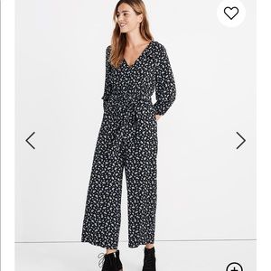 Madewell Navy Floral Jumpsuit